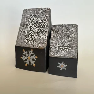 MiaClay Stoneware Kar Tanesi Desenli Seramik Obje Seti - 2