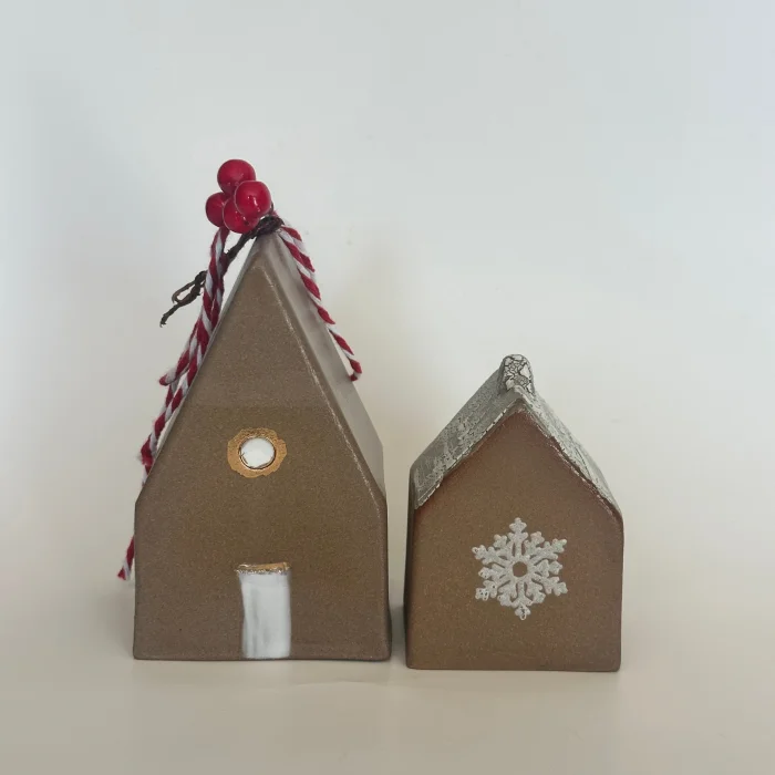 Stoneware Kahve-Kırmızı Seramik Ev Dekoratif Obje Seti - 2