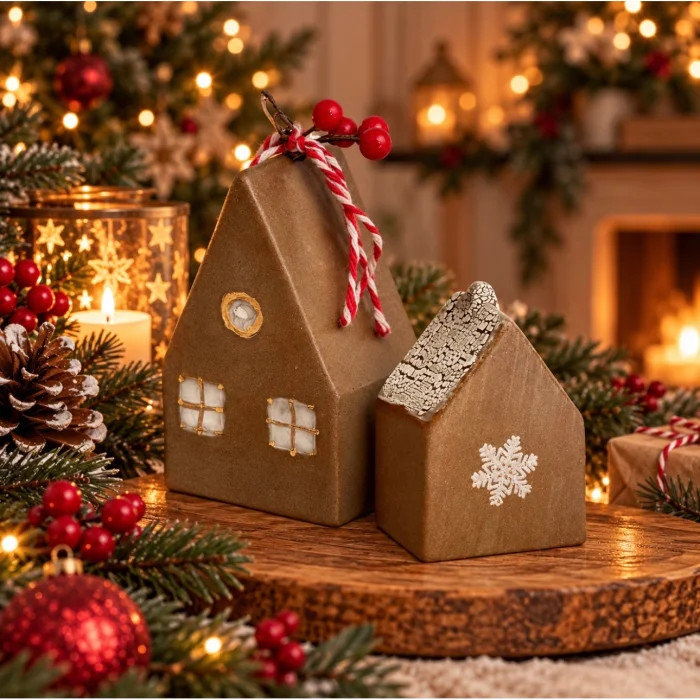 Stoneware Kahve-Kırmızı Seramik Ev Dekoratif Obje Seti - 3