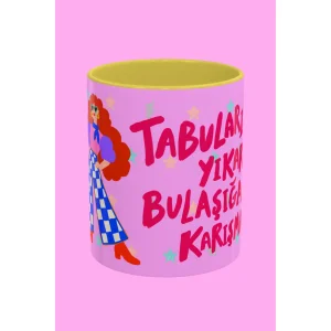 Tabuları Yıkarım Bulaşığa Karışmam Porselen Mug - 4