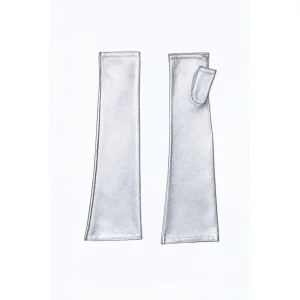 Drama Silver Leather Gloves - 1