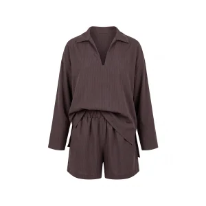 Roasted Cacao Striped Relaxed Set - 1