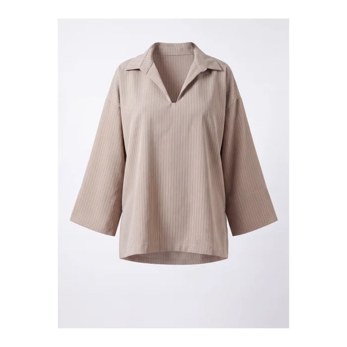 Mushroom Sable Striped Relaxed Set - 2