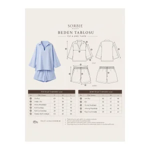 Ice Blue Striped Top and Bottom Set - 4