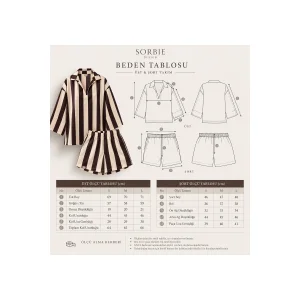 Ivory Noir Silky Striped Set - 6