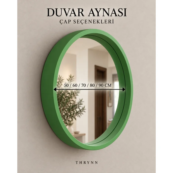 Colorful Framed Round Wall Mirror - 6