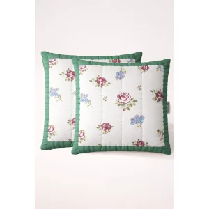 Rose Handmade Floral Pattern Pillow Cover Set Of 2 - 2
