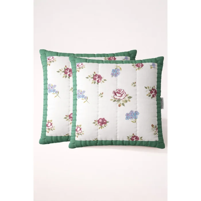 Rose Handmade Floral Pattern Pillow Cover Set Of 2 - 2