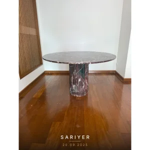 Rosso Levanto Fluted Marble Dining Table - 5