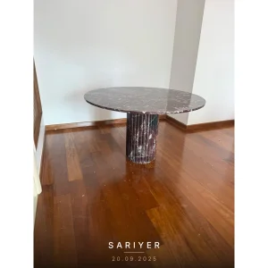 Rosso Levanto Fluted Marble Dining Table - 2