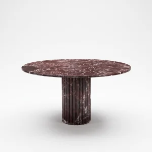 Rosso Levanto Fluted Marble Dining Table - 1