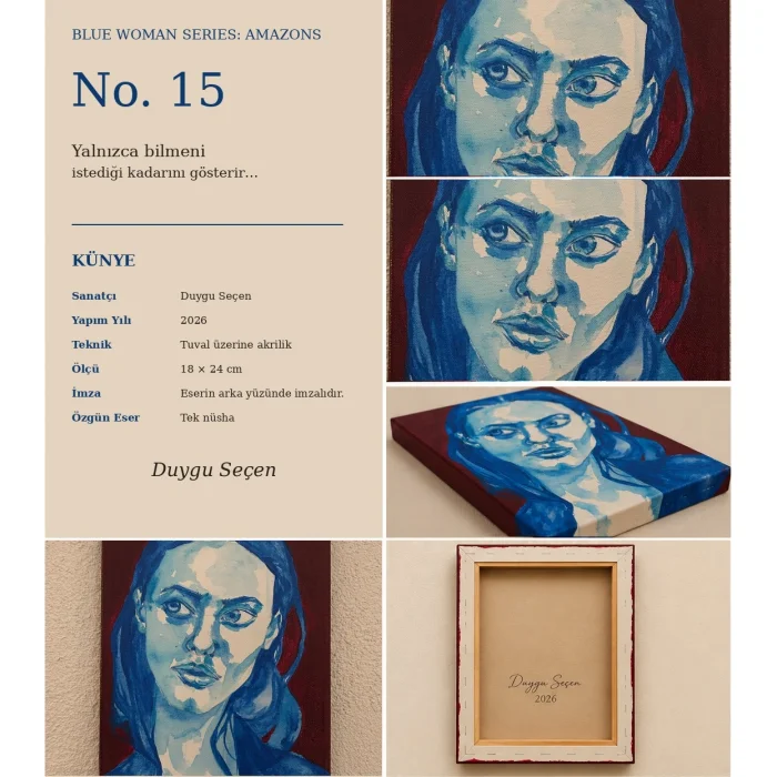 Blue Woman Series Amazons No.15 Akrilik Resim - 2