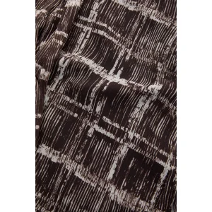 Scarf Detailed Lined Smocked Regular Brown Blouse - 6
