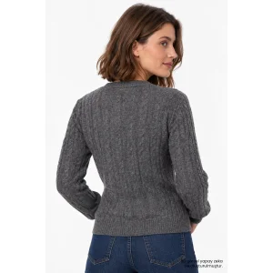 Hand-Embroidered Cable Knit Grey Blouse - 4