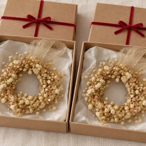 Kristalli Mini Gipsofilya Ornament Çelenk Seti - 9