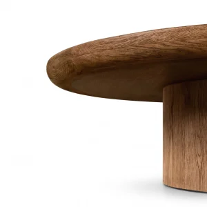 Bella Brown Oak Wood Triple Coffee Table Set - 4