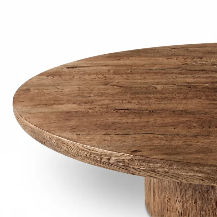 Bella Brown Oak Wood Triple Coffee Table Set - 3