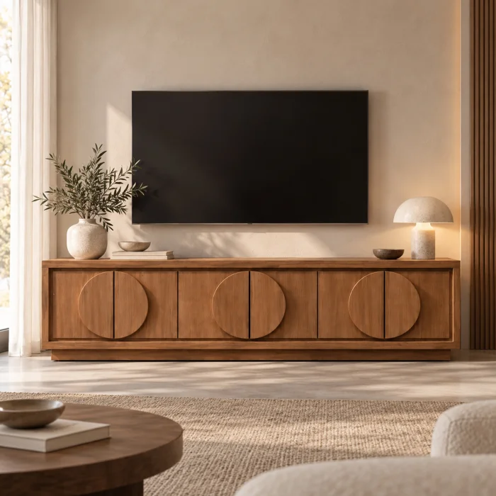 Berche Solid Wood TV Unit - 4