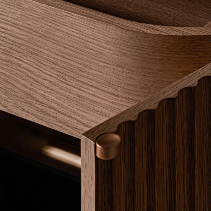 Claire Brown Oak Wood Bar Console - 4