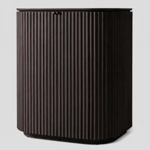 Claire Black Oak Wood Bar Cabinet - 2