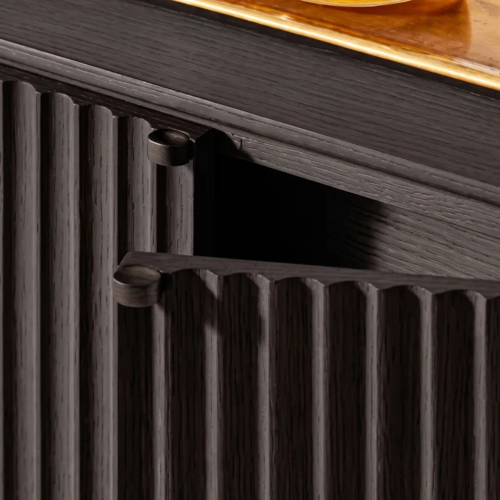 Claire Black Oak Wood Bar Cabinet - 6