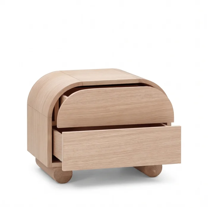Colea Wooden Bedside Table - 3