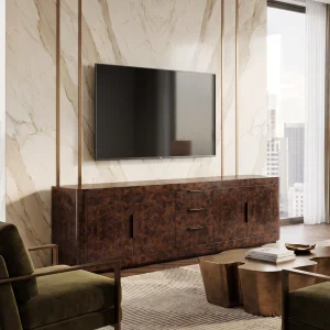 Dante Burl Walnut Wood TV Unit - 4
