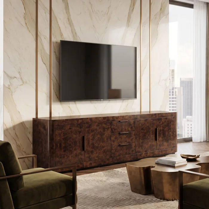 Dante Burl Walnut Wood TV Unit - 4