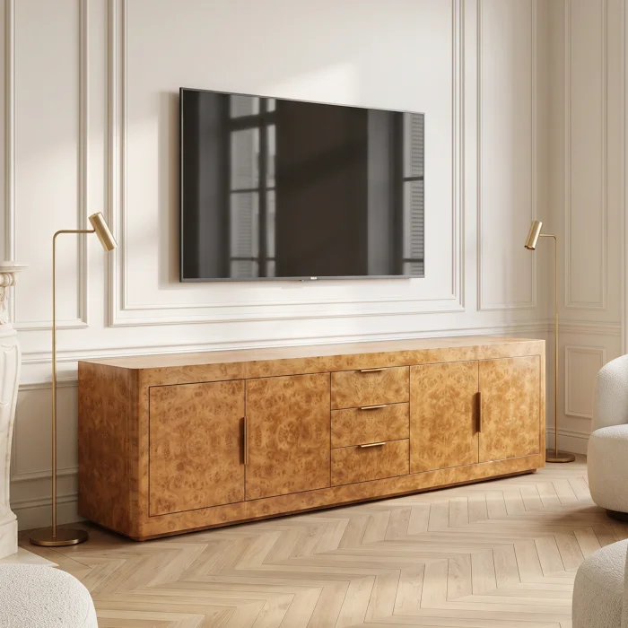Dante Burl Oak Wooden TV Unit - 4