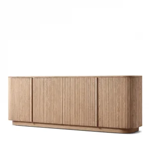 Destiny Light Oak Wood 4-Door Sideboard - 1