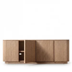 Destiny Light Oak Wood 4-Door Sideboard - 2