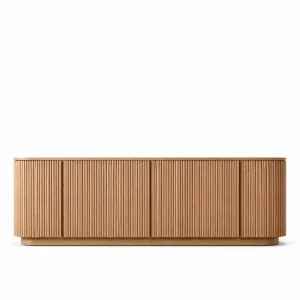 Destiny Natural Oak Wood 6-Door Console - 1