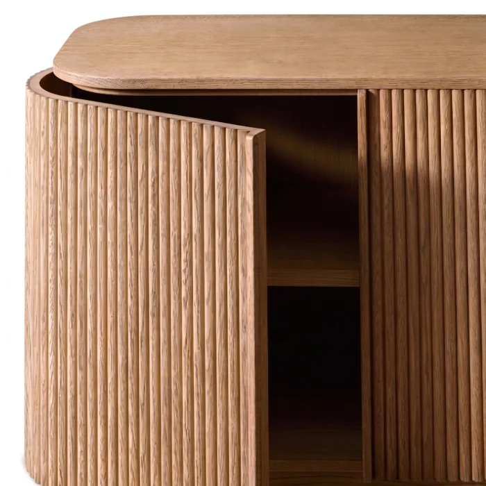 Destiny Natural Oak Wood 6-Door Console - 3