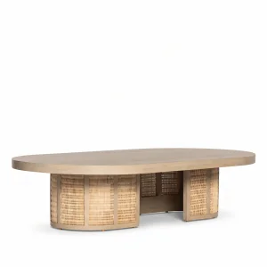 Eldon Wicker Wood Coffee Table - 1