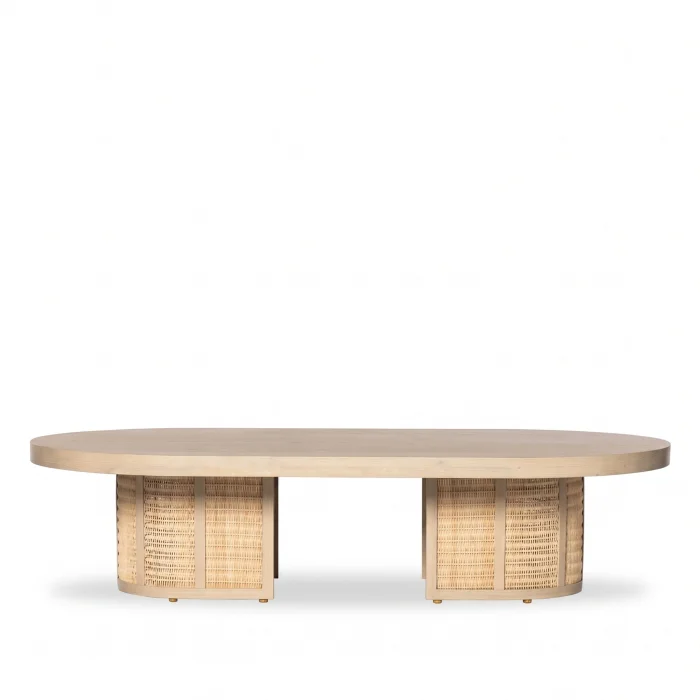 Eldon Wicker Wood Coffee Table - 2