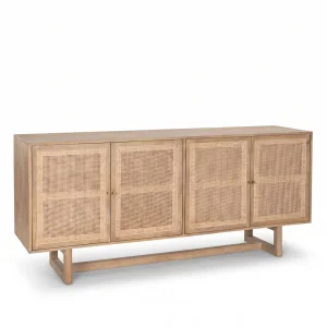 Eliana Rattan Solid Wood TV Unit - 1