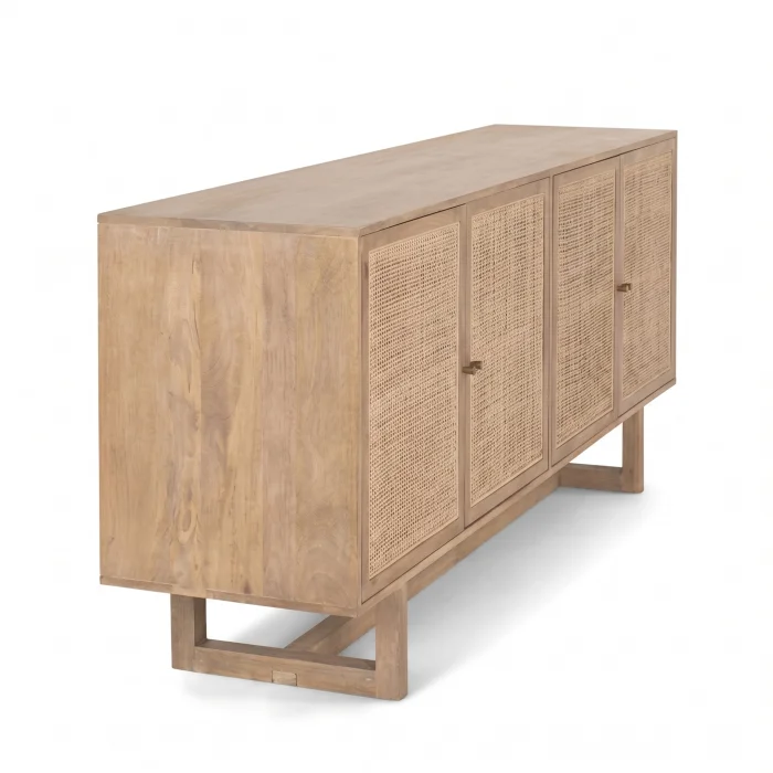 Eliana Rattan Solid Wood TV Unit - 3