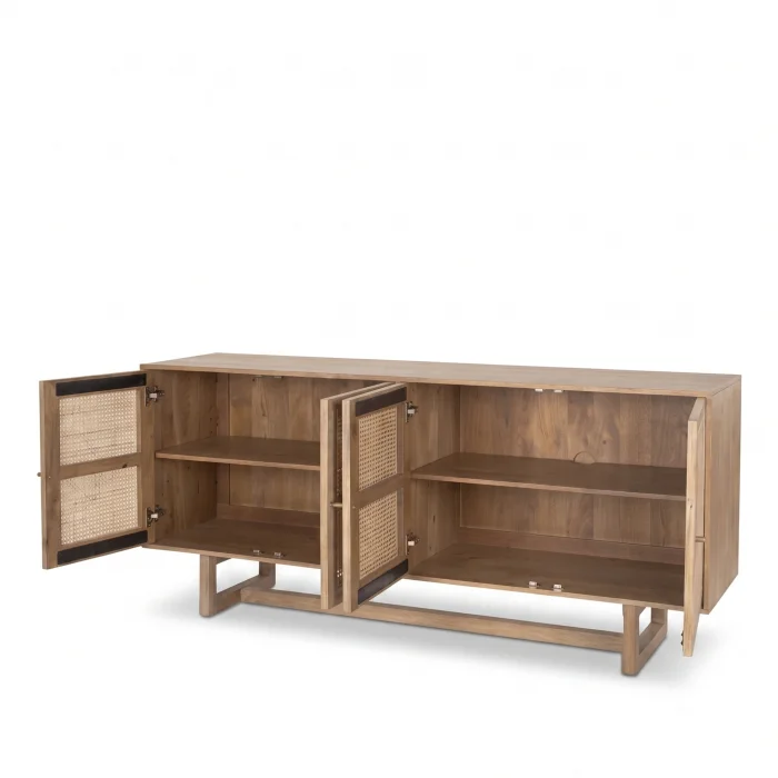 Eliana Rattan Solid Wood TV Unit - 5