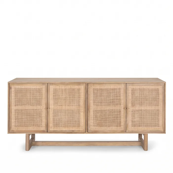 Eliana Rattan Solid Wood TV Unit - 2