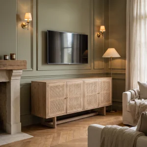 Eliana Rattan Solid Wood TV Unit - 4