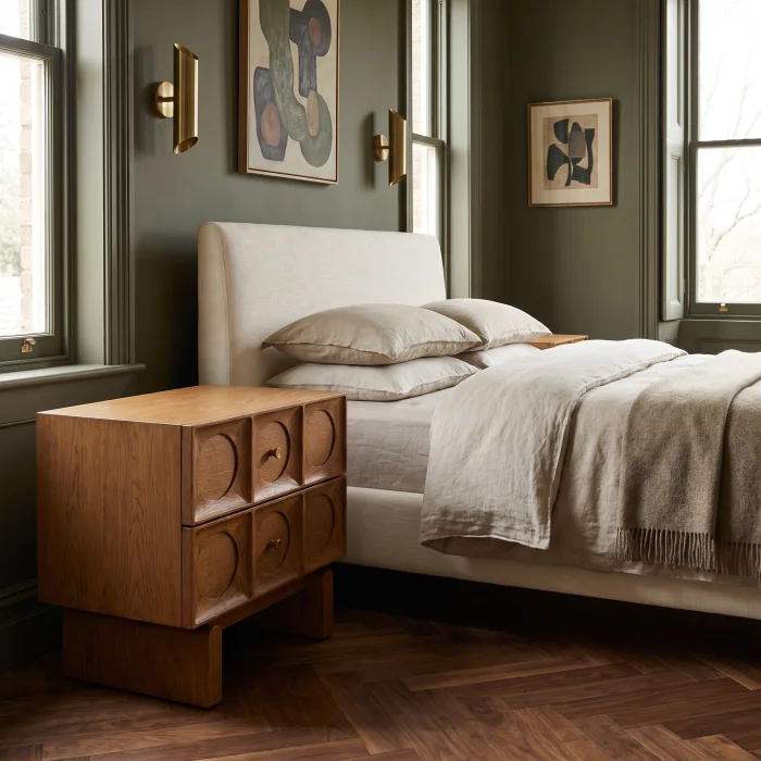 Elliot Wooden Bedside Table - 2