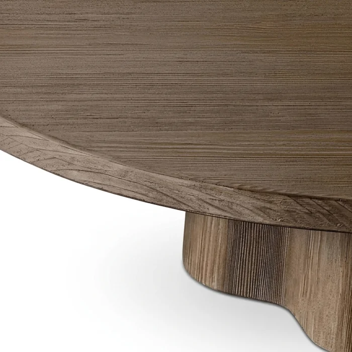 Eterna Brown Oak Round Wooden Coffee Table - 3