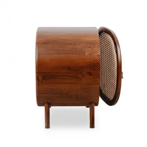 Faela Cane Solid Wood Bedside Table - 5
