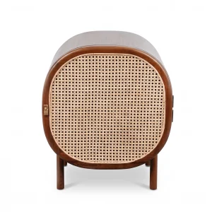Faela Cane Solid Wood Bedside Table - 2