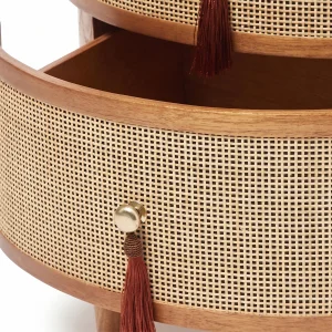 Francesco Wicker Wood Nightstand - 3