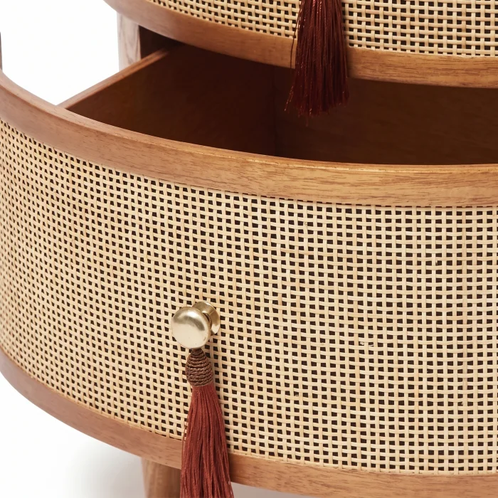 Francesco Wicker Wood Nightstand - 3