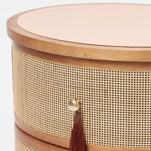 Francesco Wicker Wood Nightstand - 4