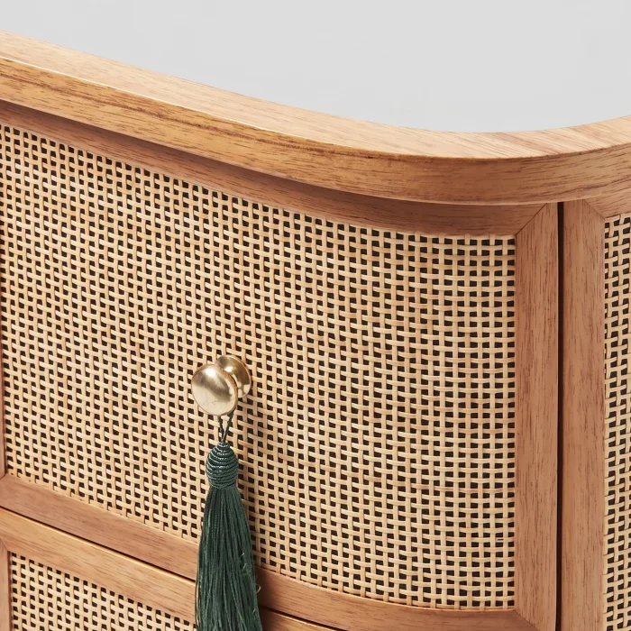 Francesco Wicker Wood Vanity Desk - 3