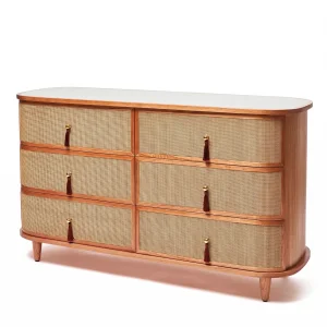 Francesco Woven Rattan Wooden Dresser - 1