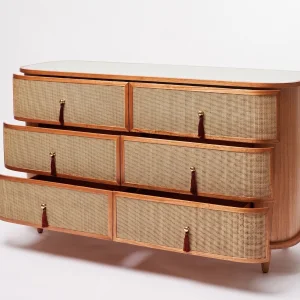 Francesco Woven Rattan Wooden Dresser - 2